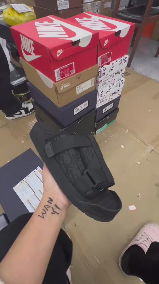 All Black Dior Slippers